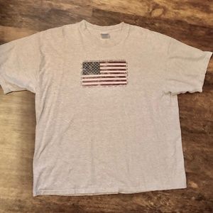 Vintage 90's Patriotic Tee Shirt Distressed American Flag, Unisex XXL